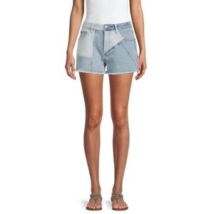 New Madden NYC Colorblock Denim Mom‎ Shorts Juniors Size 21 NWT